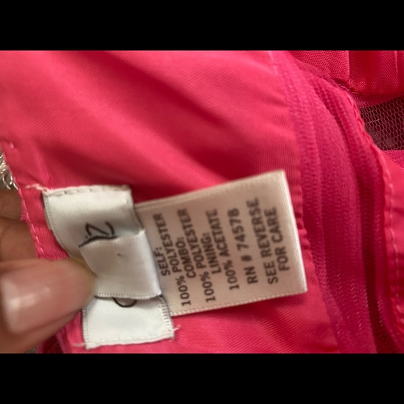 Caché Pink High Low Chiffon Gown w/ Cutouts Sz 2 - Picture 8 of 8